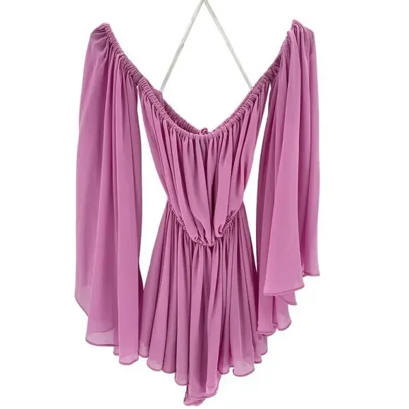 Michael Costello x Revolve 'Mishka' Pink Poly Romper Size XS - Picture 2 of 4